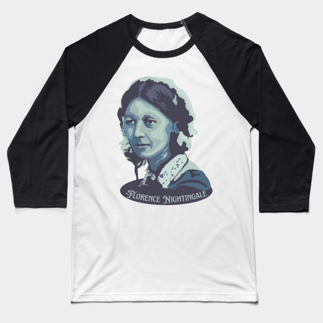 Florence Nightingale Portrait Baseball T-Shirt by Slightly Unhinged